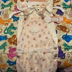 Kensie Girl Cream and Pink Floral Kids Matching Set